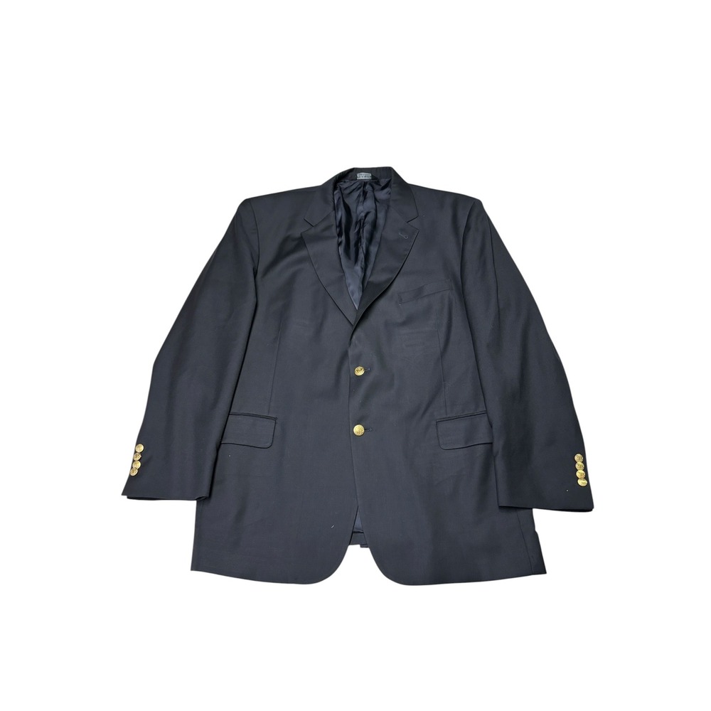 Jos. A. Bank Signature Collection Mens 46R Navy Blue Wool Blazer Gold Button **